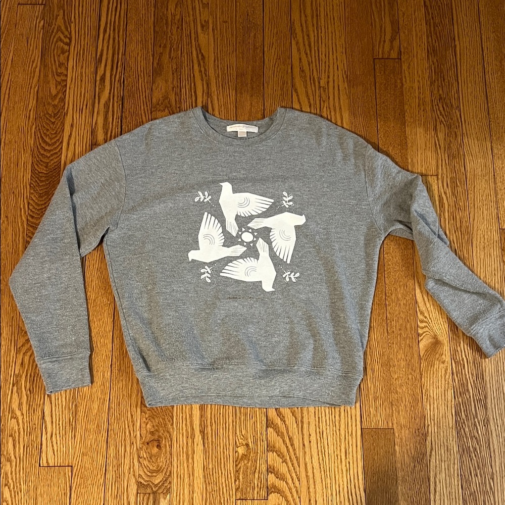 EUC Spiritual Gangster Dove Savasana Grey Yoga Dance Gym Cozy Sweatshirt Sz S